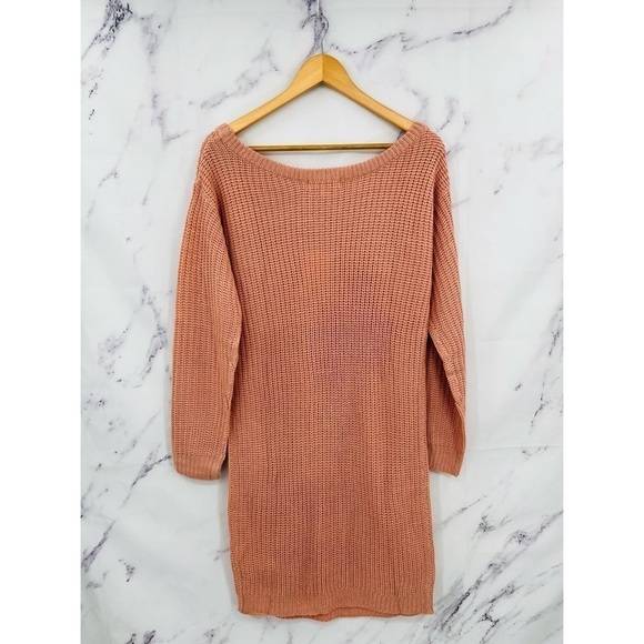 MISSGUIDED Tall Off The Shoulder Jumper Dress Pink - Picture 7 of 8